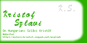 kristof szlavi business card